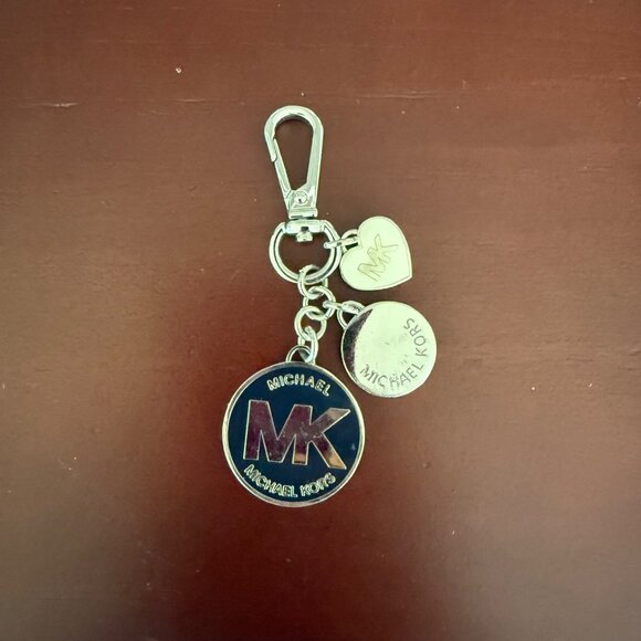 Michael Kors Silver-Tone Logo Purse Charm With Heart & Round Charms - Picture 2 of 5